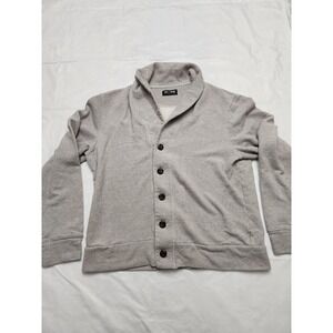 Line Of Trade Sweater Mens‎ Large Gray Shawl Collar Button Cardigan Knit Cotton